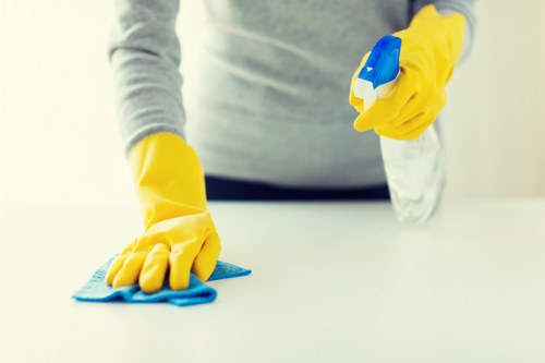 Enfield office cleaner working in a reception and meeting room