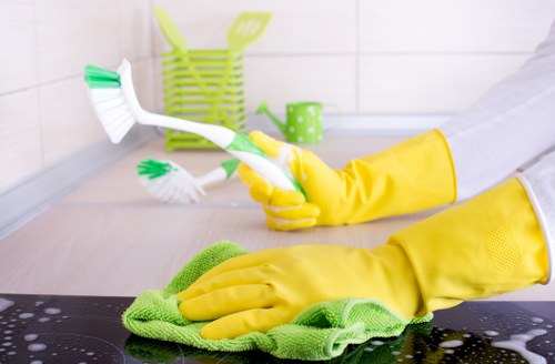 Cleaning team carrying out a detailed property clean